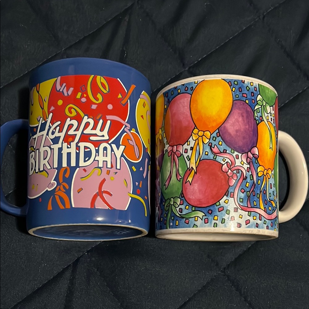 Colorful Birthday Mugs Set